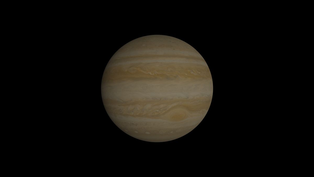 Rendered solar system with the sun and planets in orbit